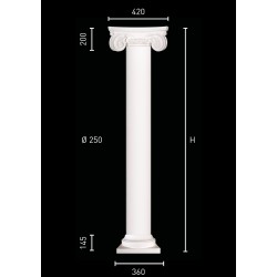 Ionic column with smooth pillar and small base