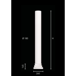 Smooth column without capital and doubled pedestal