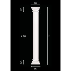 Smooth column with identical capital and doubled pedestal