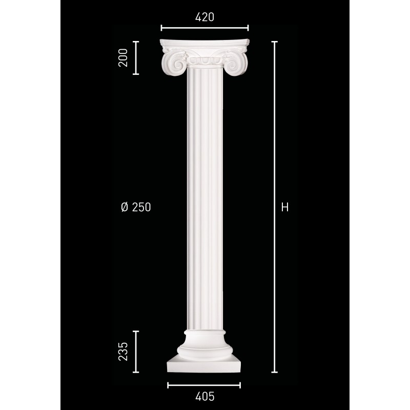 Plaster column with pillar of 25 cm in diameter
