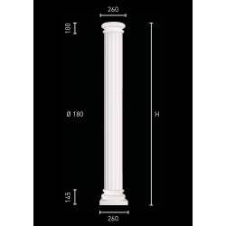 Fluted column with identical doric captial and doubled pedestal